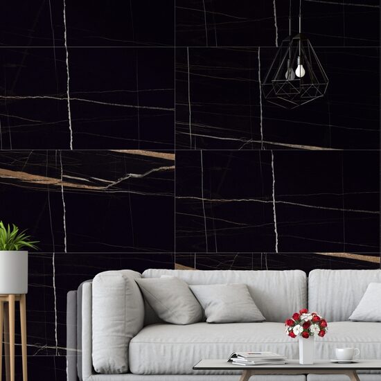 60×120 cm Saint Lauren Modern Black Hi-Glossy (~261 SEK/m²)